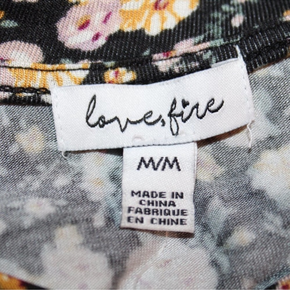 Ditsy Floral Babydoll Mini Dress Layered Long Sleeve Soft Grunge Cottagecore M - Picture 6 of 7